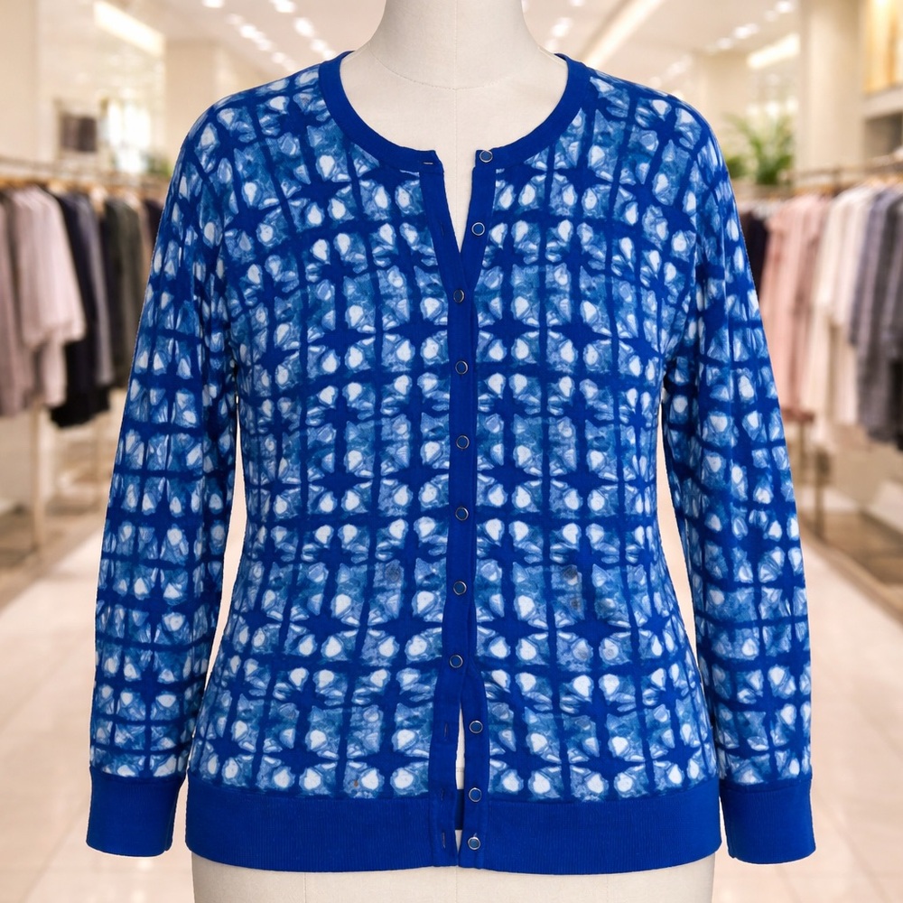 Charter Club Blue and White Cardigan